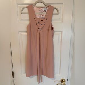 Shilla Blush Pink Lace-Up Front Sleeveless Dress Size M